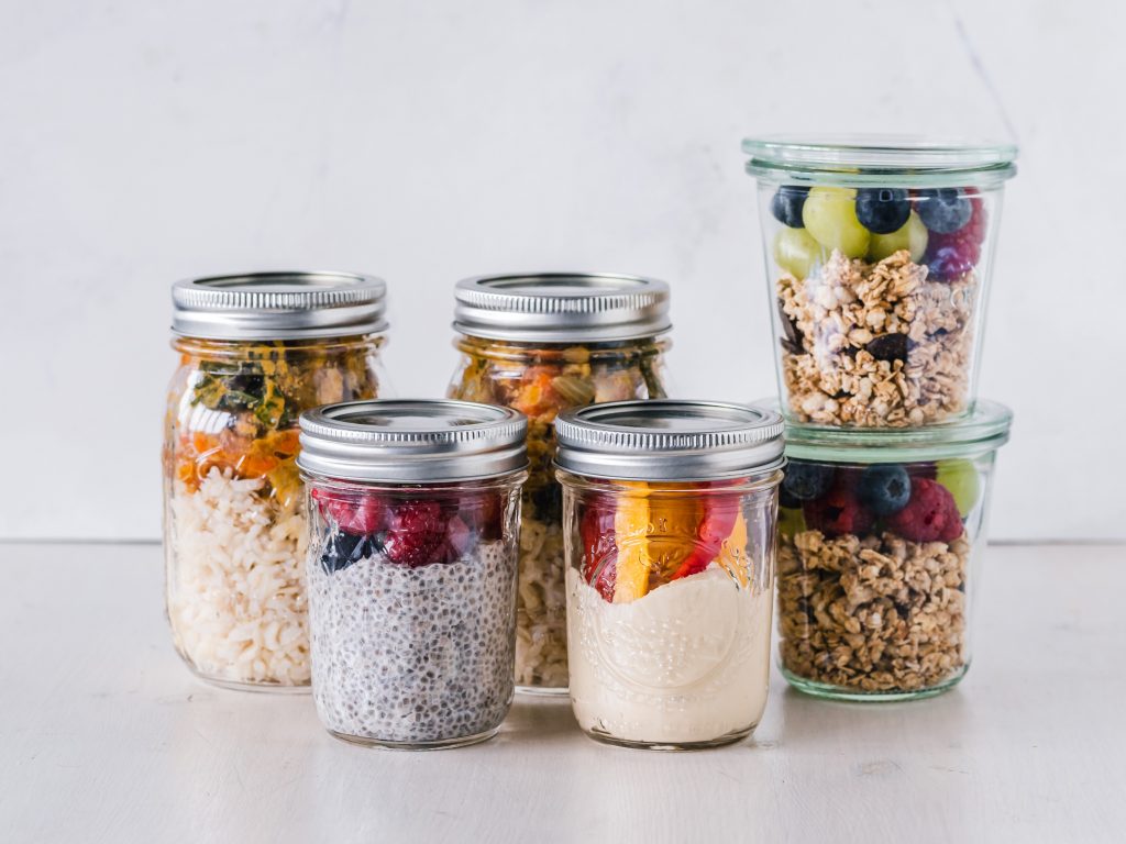 Glass containers make for great meal prepping storage.
